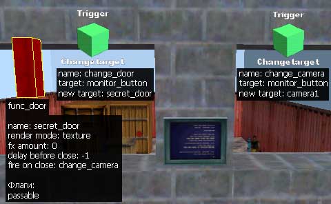      (func_door)    trigger_changetarget,   Target -
